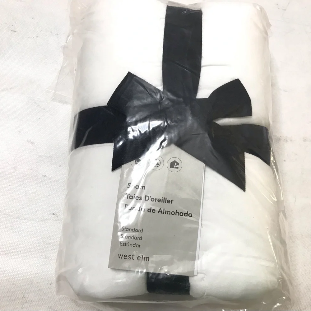 West Elm Tencel Plush Comforter Sham Standard Size White Pillow Sham New
